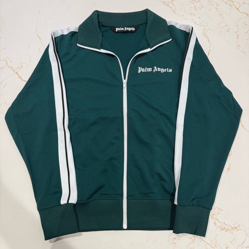 Palm Angels Classic Track Jacket Green/White Size Large
